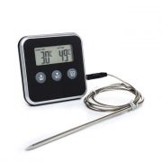 Кухонный электронный таймер-термометр от -50°C до +300°C с выносным стальным щупом