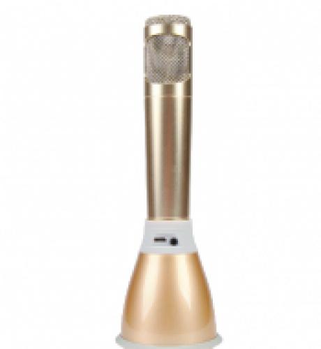 Беспроводной микрофон для караоке Tuxun K068 с колонкой золотой