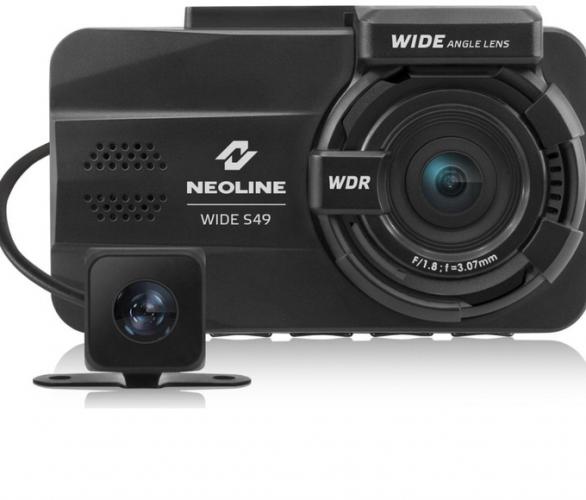 Видеорегистратор Neoline Wide S49 Dual, две камеры, 3, обзор 155°, 1920 х 1080