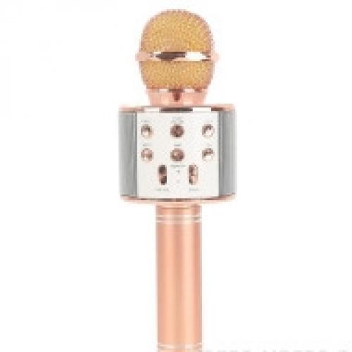 Беспроводной микрофон для караоке Wster WS-858 розовое золото
