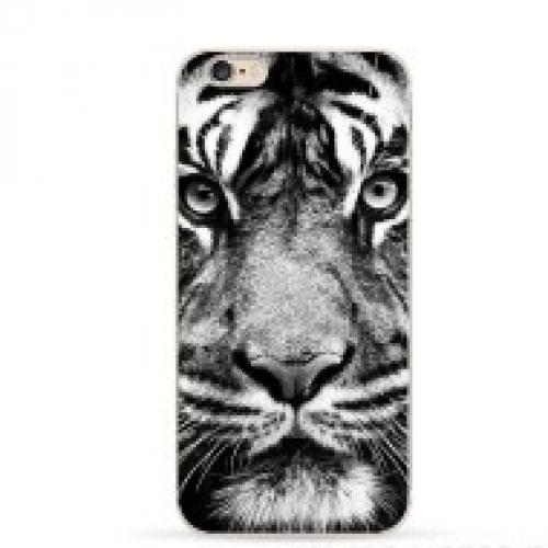 Чехол для iPhone 6/6Plus Тигр черно-белый