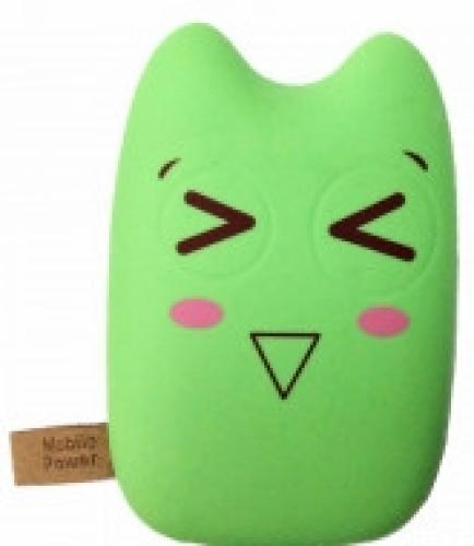 Прикольный внешний аккумулятор Тоторо Котёнок Зеленый 9000mAh (Totoro Cat Power Bank)