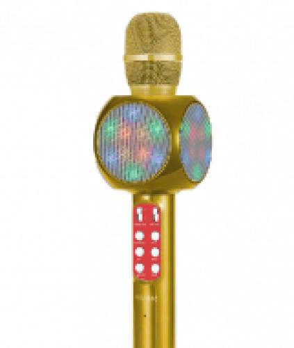 Беспроводной караоке микрофон с колонкой WSTER WS-1816 золото