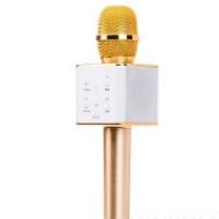 Беспроводной микрофон для караоке Tuxun Q7 с колонкой золотой
