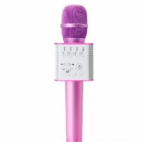 Беспроводной микрофон для караоке Tuxun Q9 с колонкой розовый