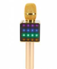 Караоке микрофон Tuxun H8 золотой с подсветкой
